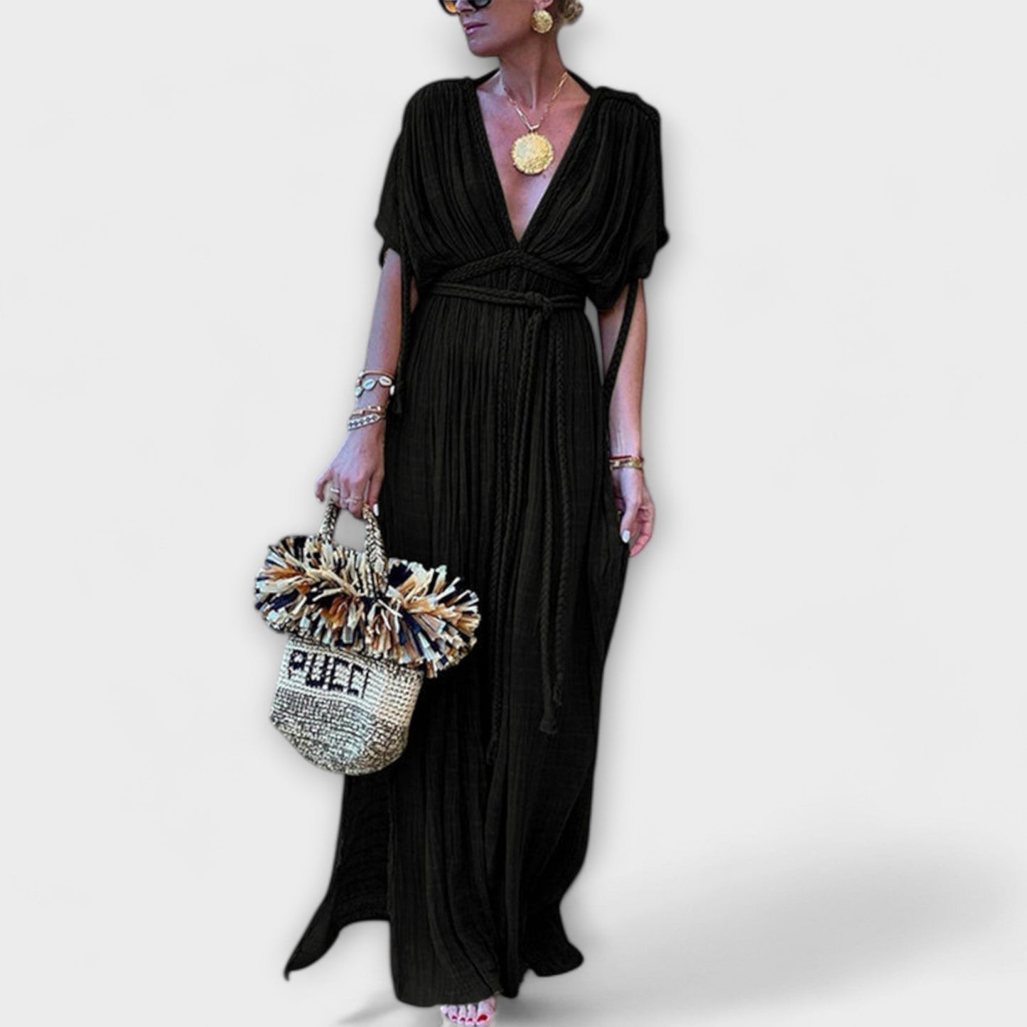 Iduna - Kimono-Maxikleid im griechischen Stil