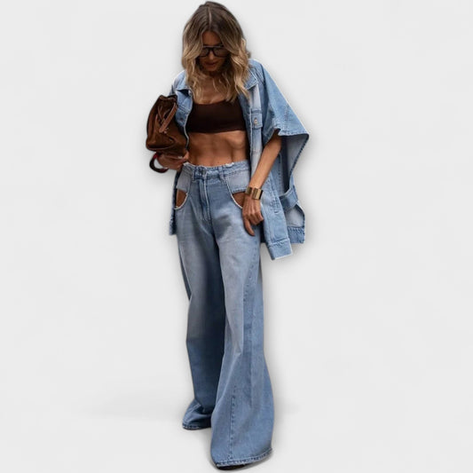 Blair - Weit geschnittenes ärmelloses Denim-Set