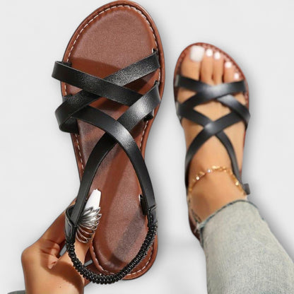 Carola - Damen Sandalen mit leichten Kreuzriemen 