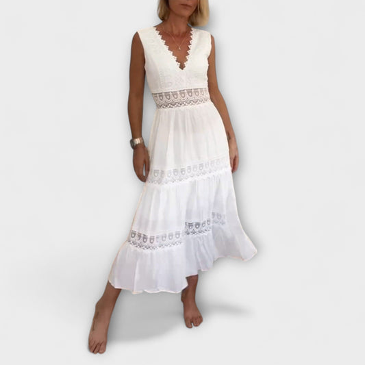Hannelore - Elegantes Spitzenkleid mit V-Ausschnitt