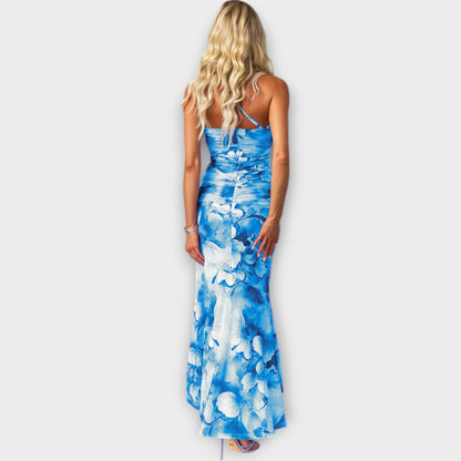 Heike - Maxikleid mit einseitiger Raffung 