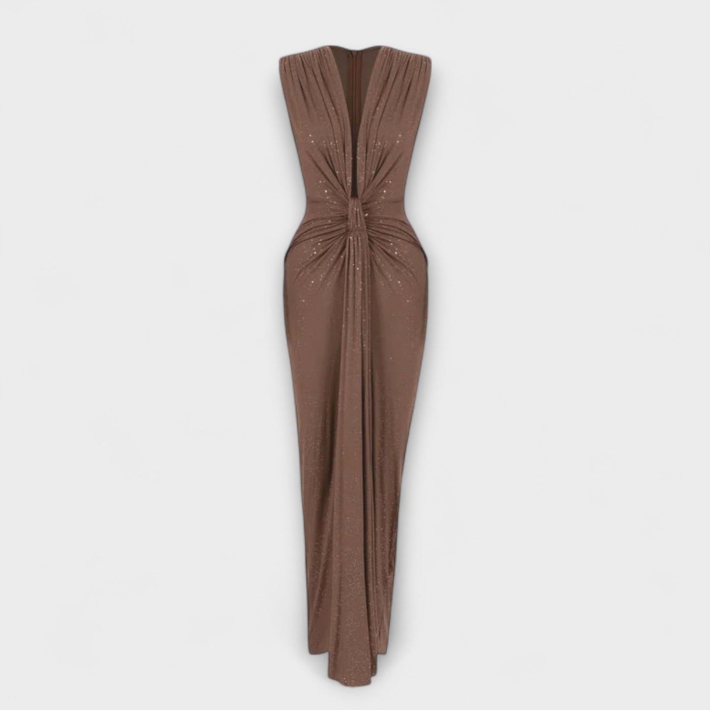 Brigitta - Maxikleid mit tiefem V-Ausschnitt 
