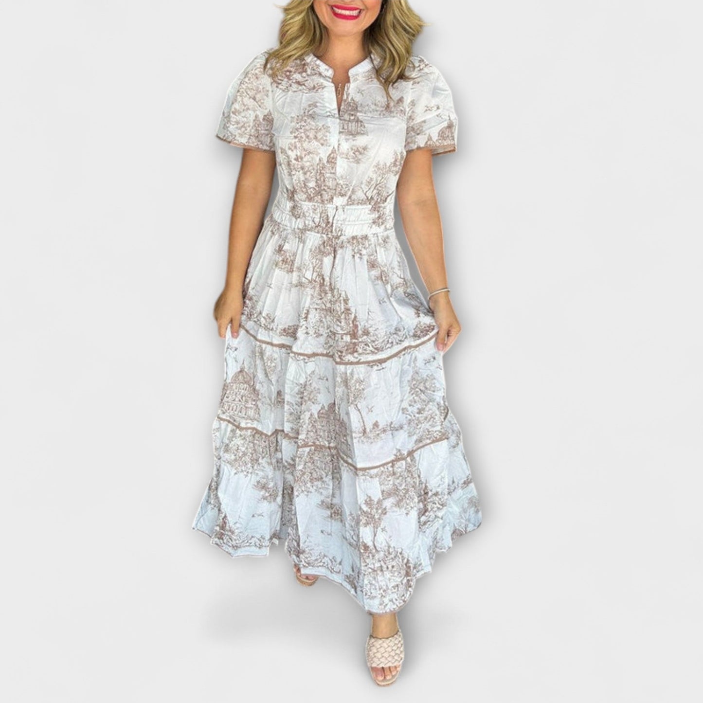 Sofia - Zeitloses Toile Maxi-Kleid