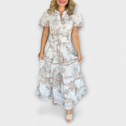 Sofia - Zeitloses Toile Maxi-Kleid