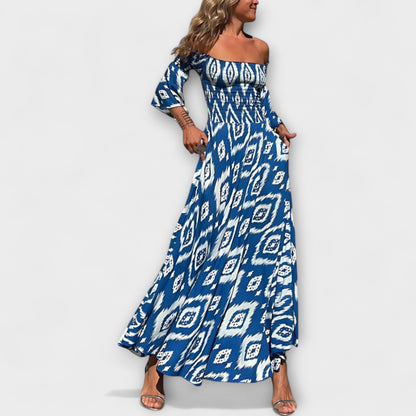 Henrike - Off-Shoulder Kleid mit Meeresblumen