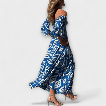 Henrike - Off-Shoulder Kleid mit Meeresblumen