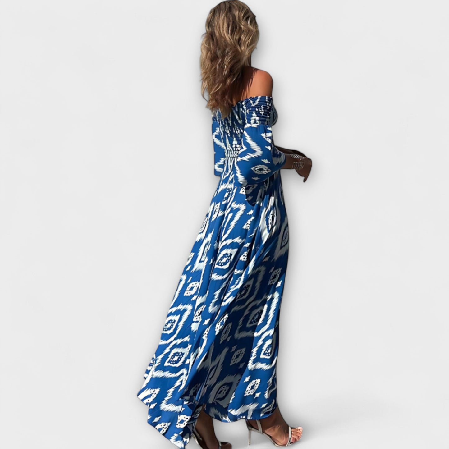 Henrike - Off-Shoulder Kleid mit Meeresblumen