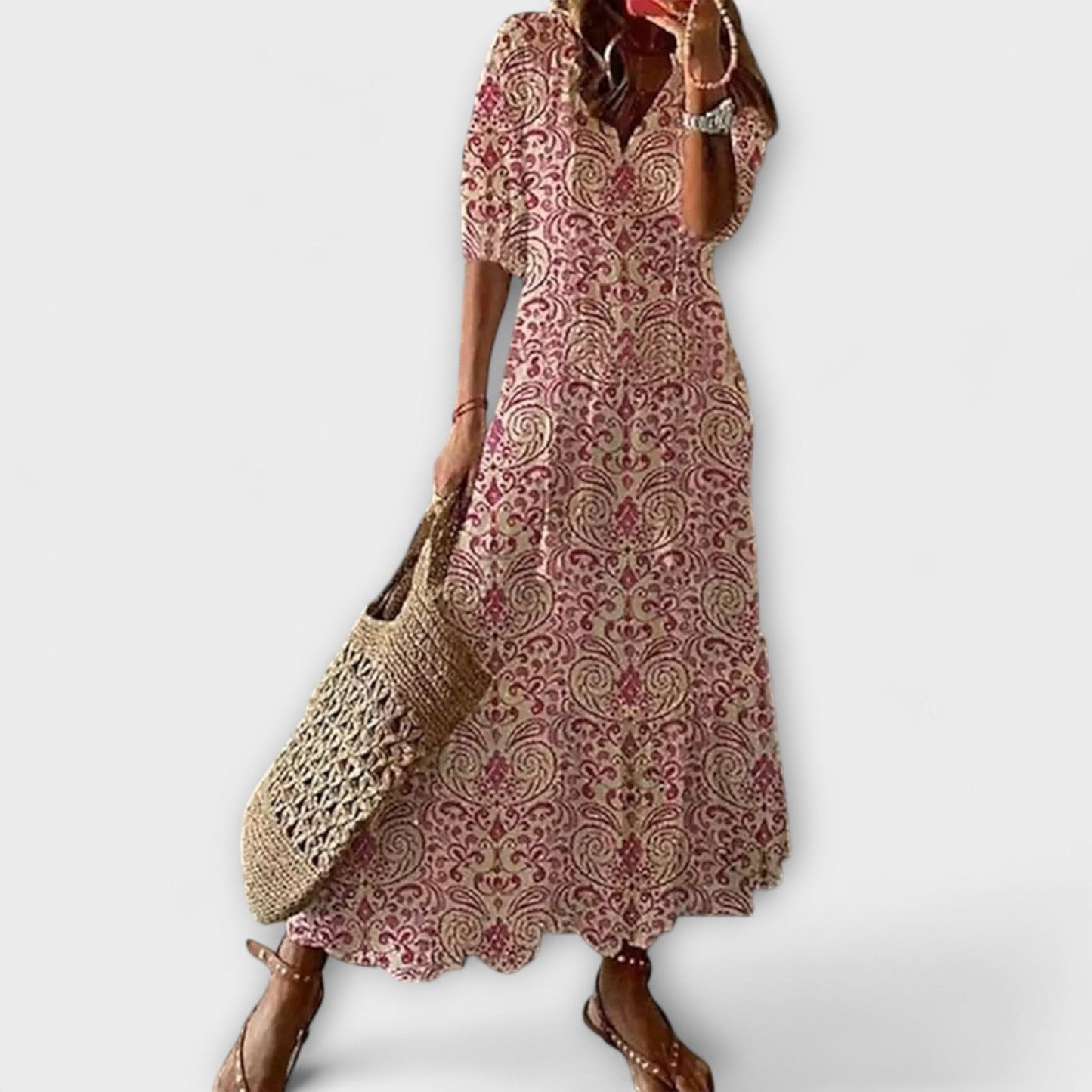 Felicity – Damen Bohemian Sommerkleid mit fließender Silhouette 