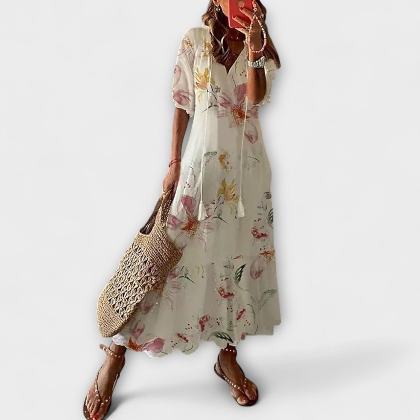 Felicity – Damen Bohemian Sommerkleid mit fließender Silhouette 