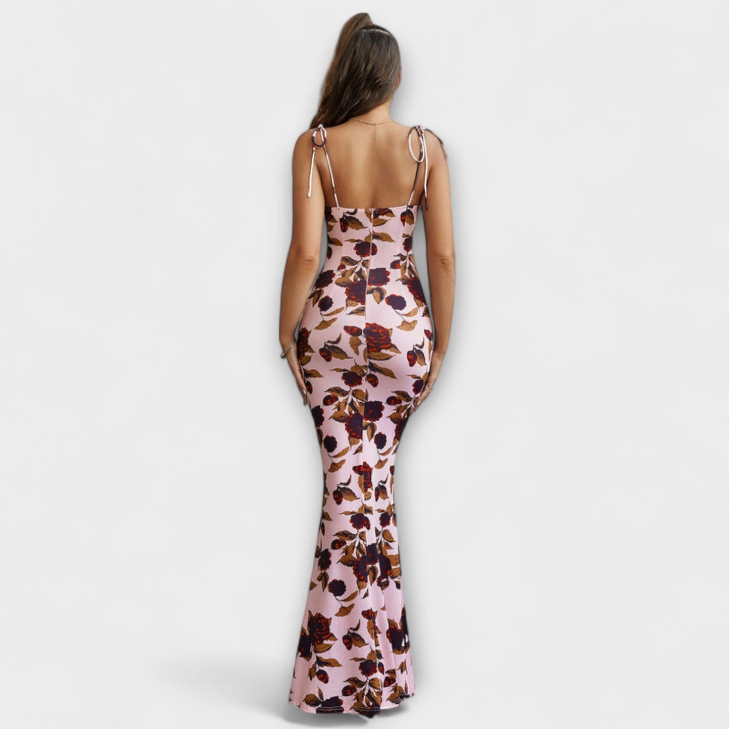 Kathrin – Ballkleid mit Blumenmuster und integrierten Schulterträgern
