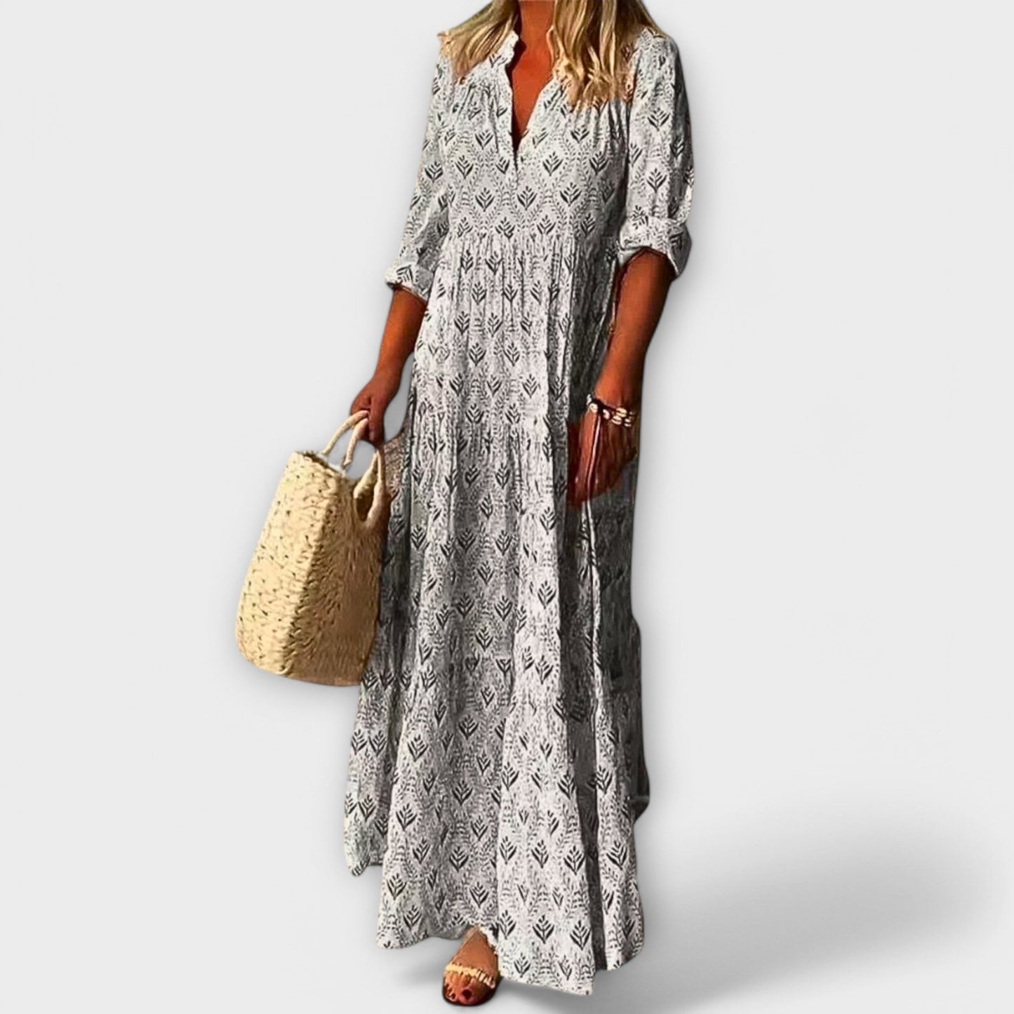 Lene - Stilvolles und bequemes Frühlings Maxikleid 