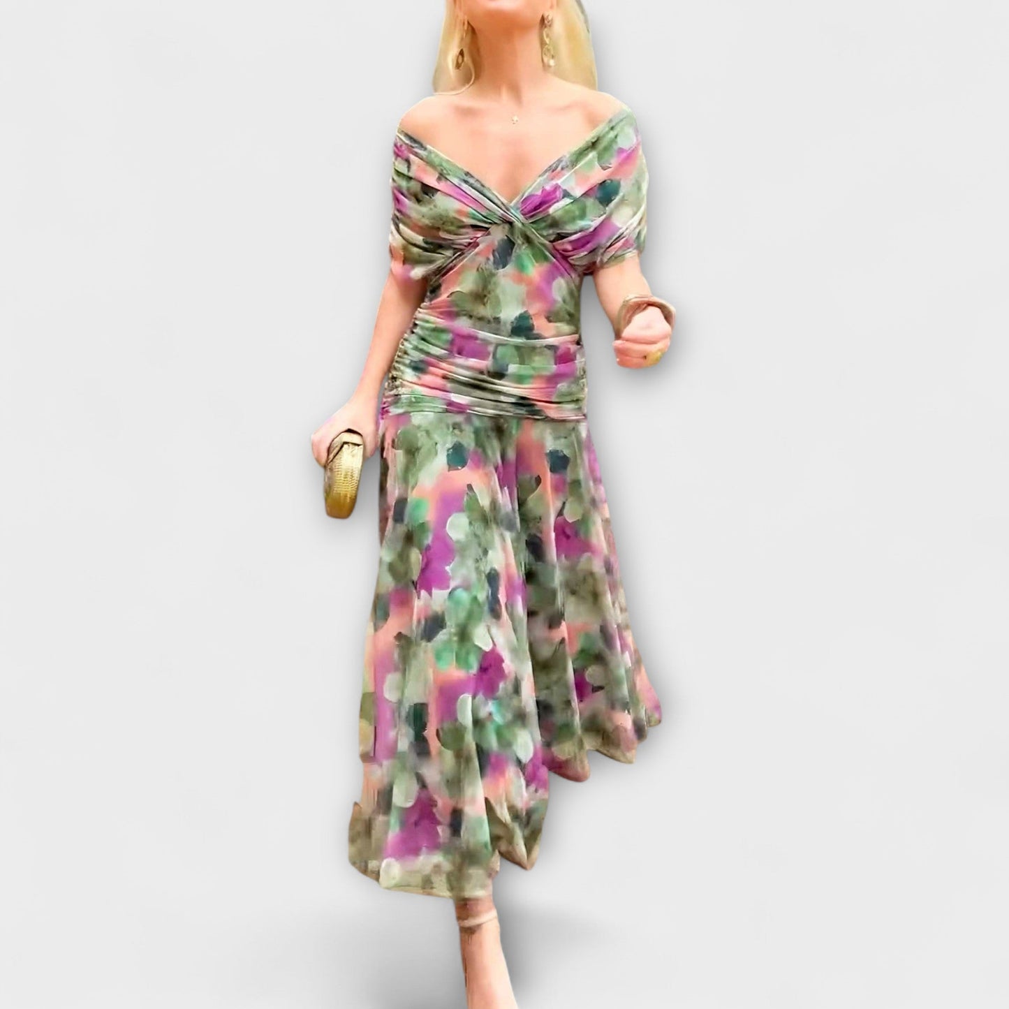 Viktoria - Schickes V-Ausschnitt Maxikleid