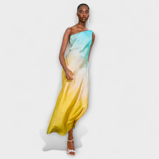 Emily - Ein-Schulter Midi-Kleid