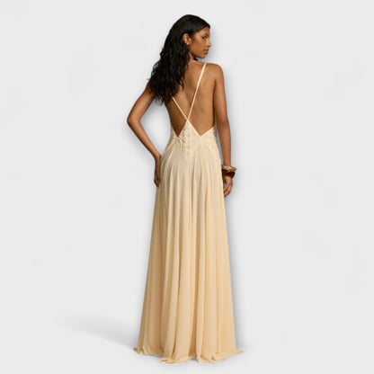 Lara - Maxikleid mit tiefem V-Ausschnitt
