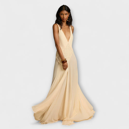 Lara - Maxikleid mit tiefem V-Ausschnitt