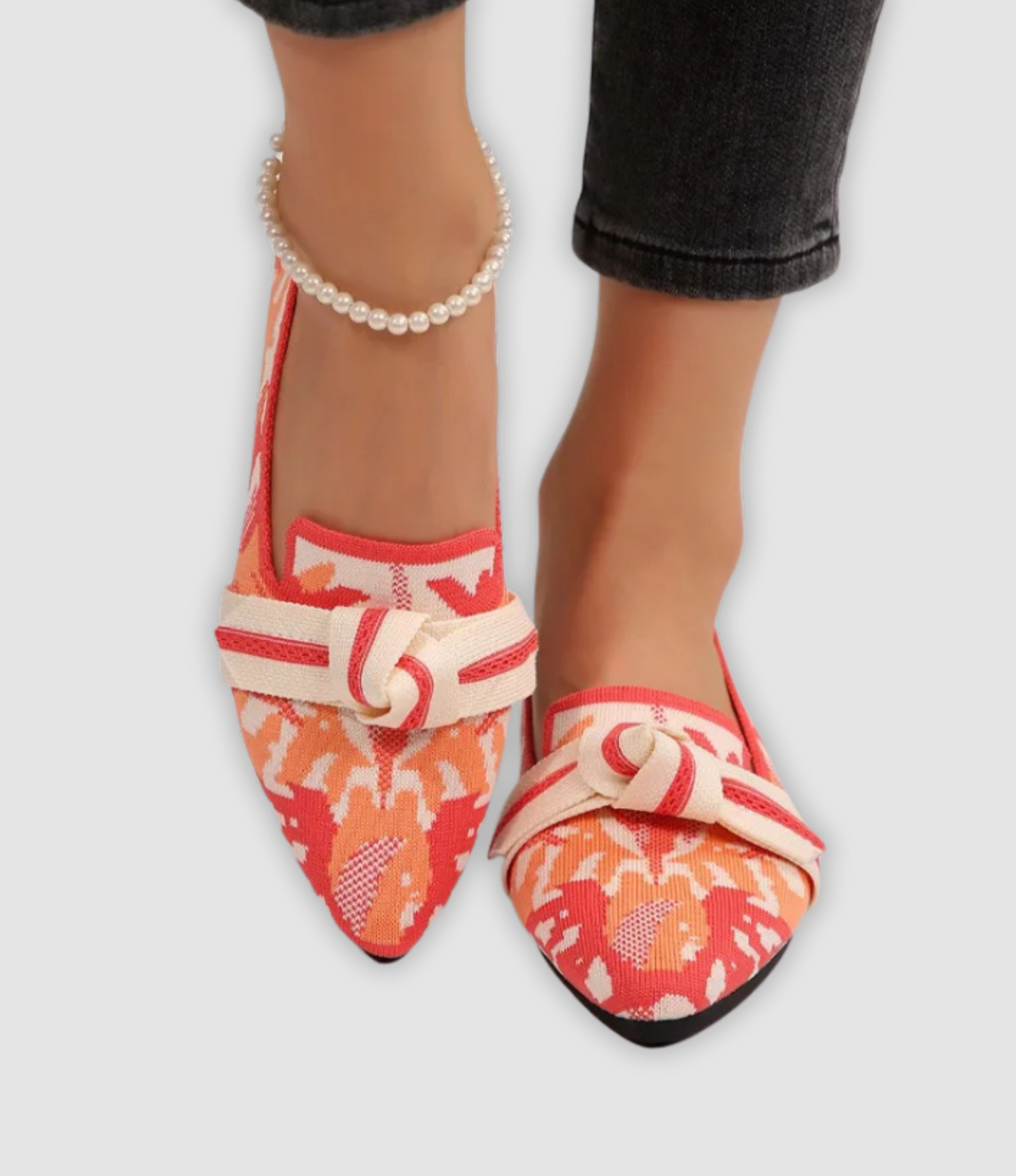 Dina - Bequeme Strick-Slipper mit Blütenmuster
