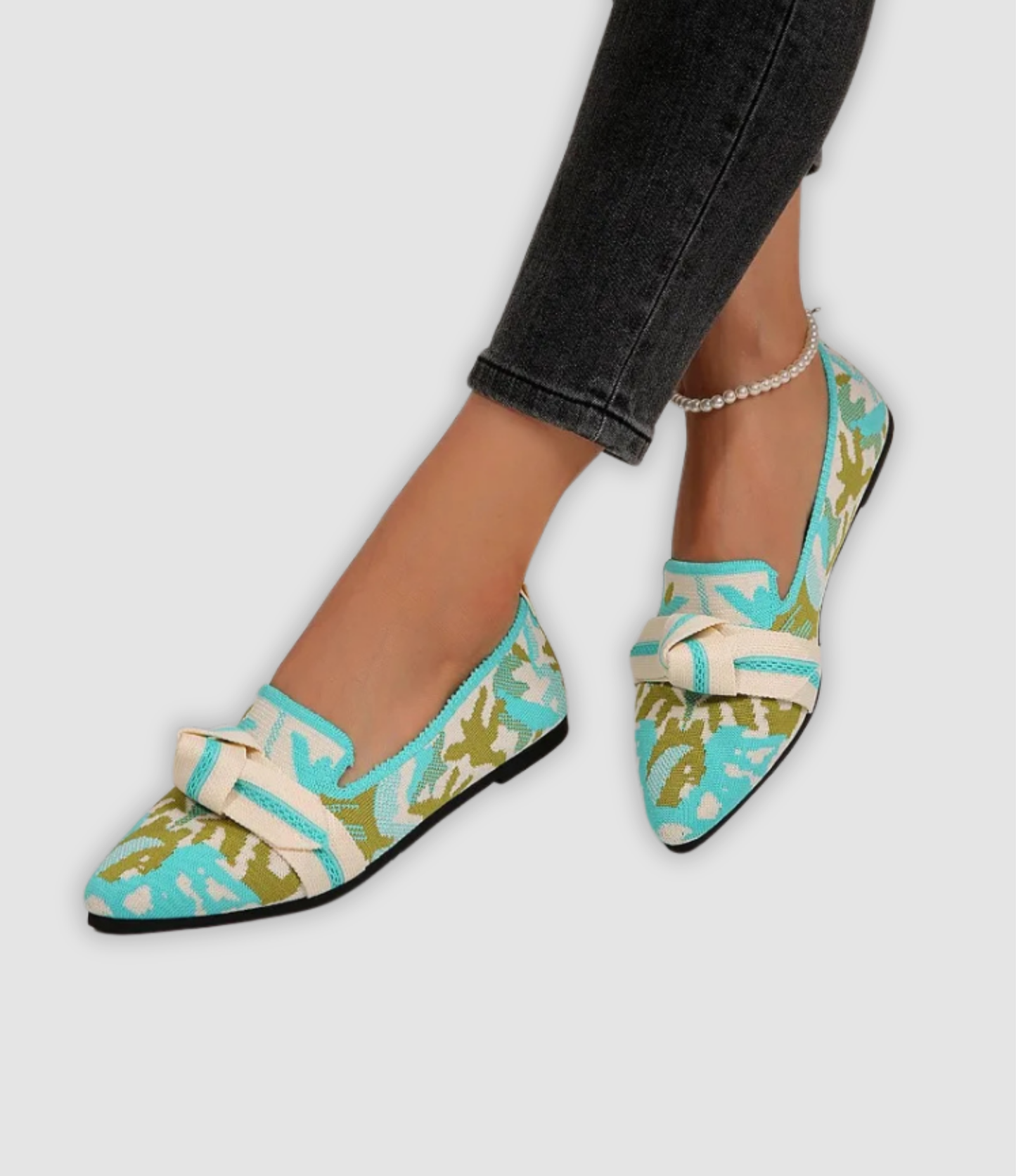 Dina - Bequeme Strick-Slipper mit Blütenmuster