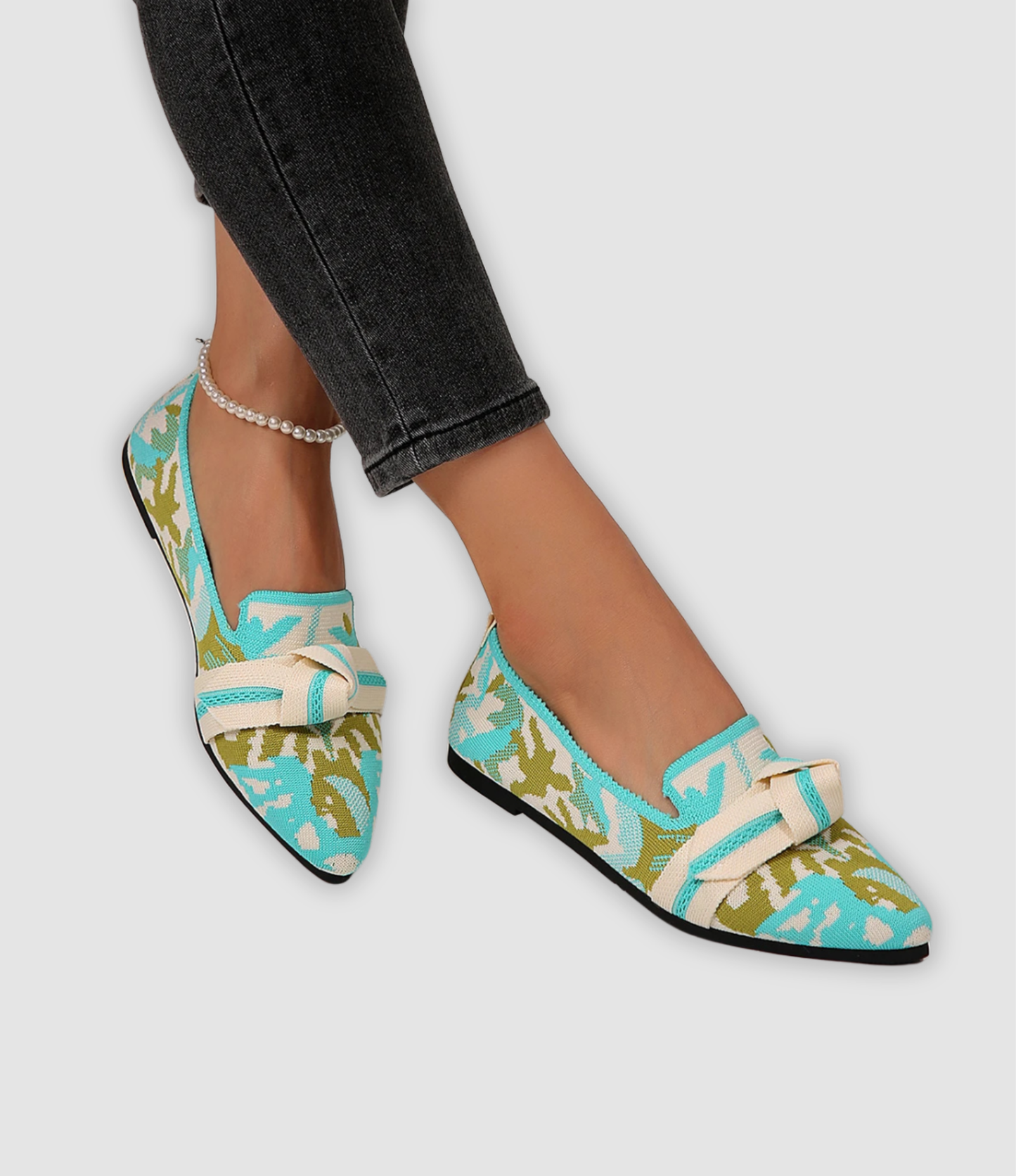 Dina - Bequeme Strick-Slipper mit Blütenmuster