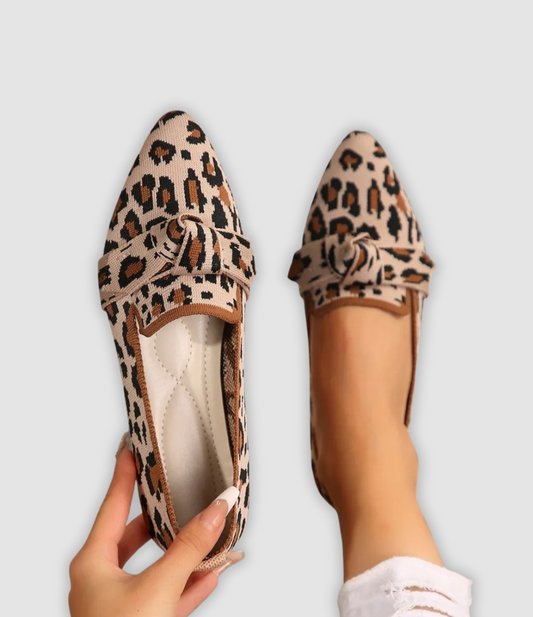 Oliven - Bequeme Strick-Loafers mit Schleifendetail