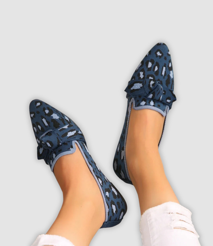 Oliven - Bequeme Strick-Loafers mit Schleifendetail