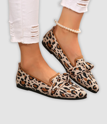 Oliven - Bequeme Strick-Loafers mit Schleifendetail