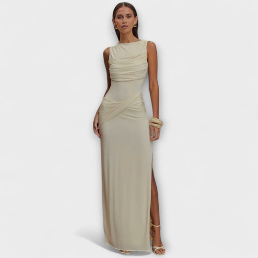 Anja-Lena - Stylisches Maxikleid mit hohem Beinschlitz