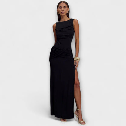 Anja-Lena - Stylisches Maxikleid mit hohem Beinschlitz