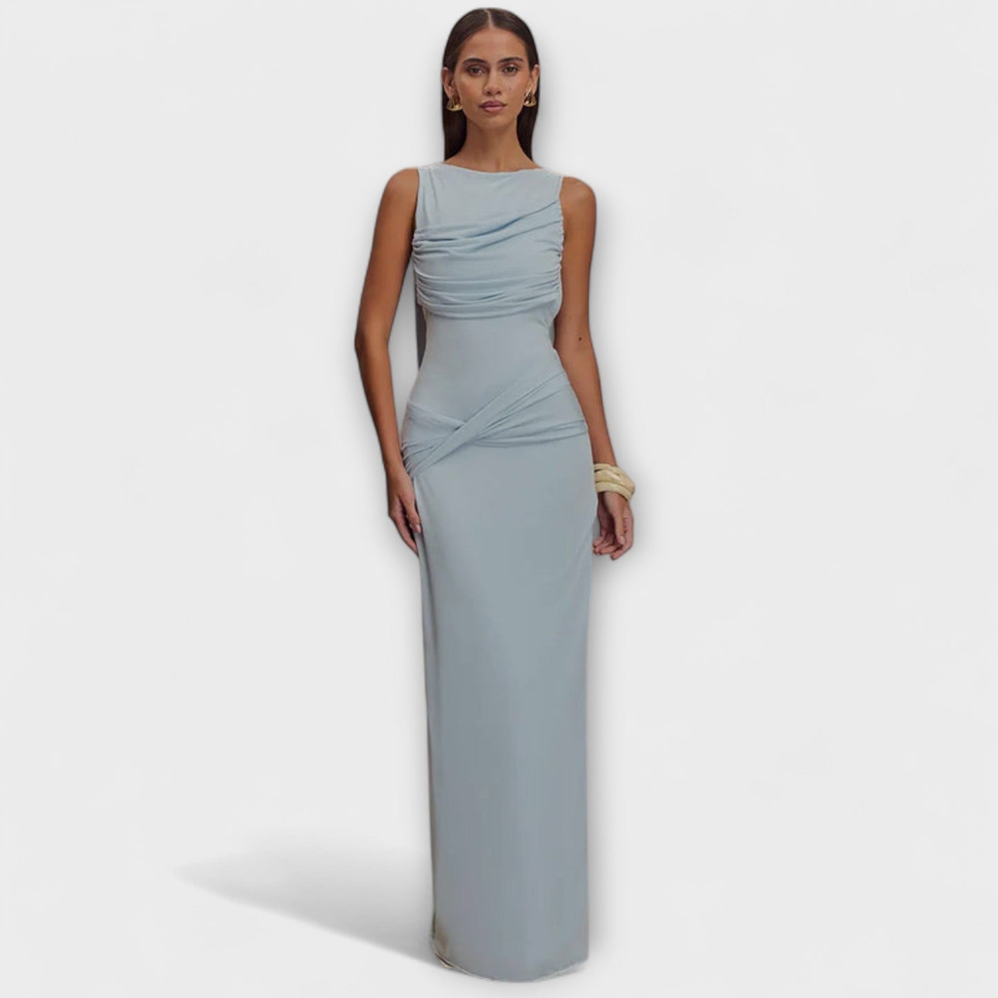 Anja-Lena - Stylisches Maxikleid mit hohem Beinschlitz