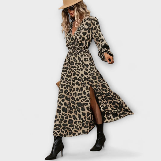 Ute - Stylisches Kleid mit Leopardenmuster 