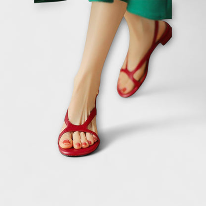 Evelyn - Elegante flache Sandalette Minna mit raffiniertem Finish
