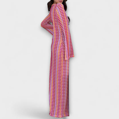 Leonora – Maxikleid mit V-Ausschnitt und Urlaubsflair 