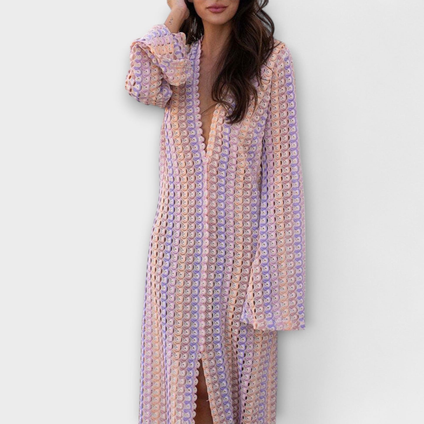 Leonora – Maxikleid mit V-Ausschnitt und Urlaubsflair 