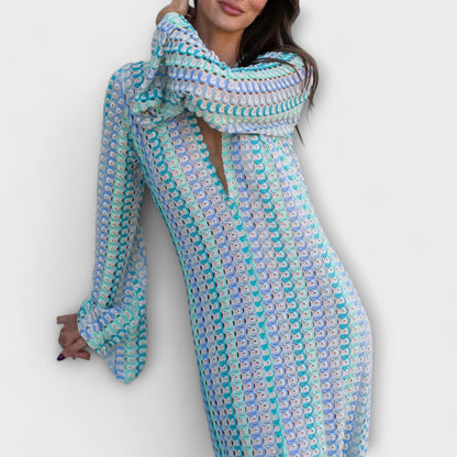 Leonora – Maxikleid mit V-Ausschnitt und Urlaubsflair 