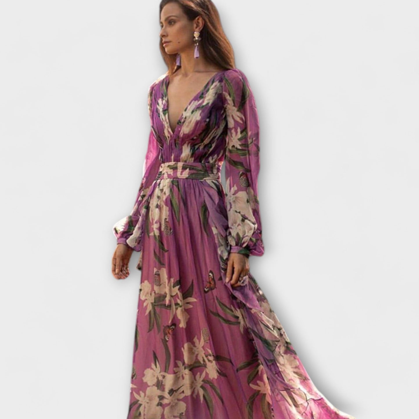 Frieda - Hochwertiges elegantes Maxikleid 