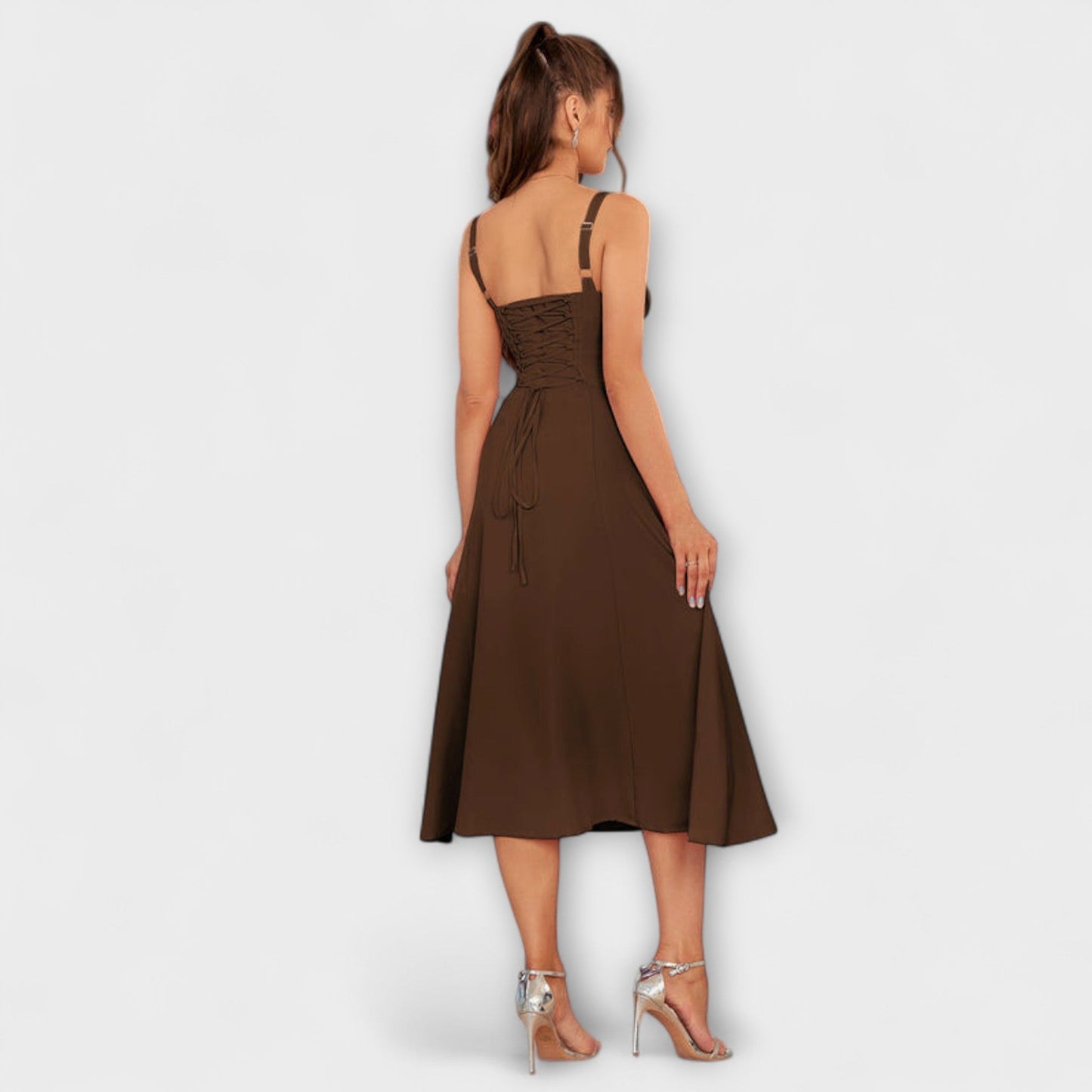 Wilma - Rüschentopkleid mit Schlitzdetail 