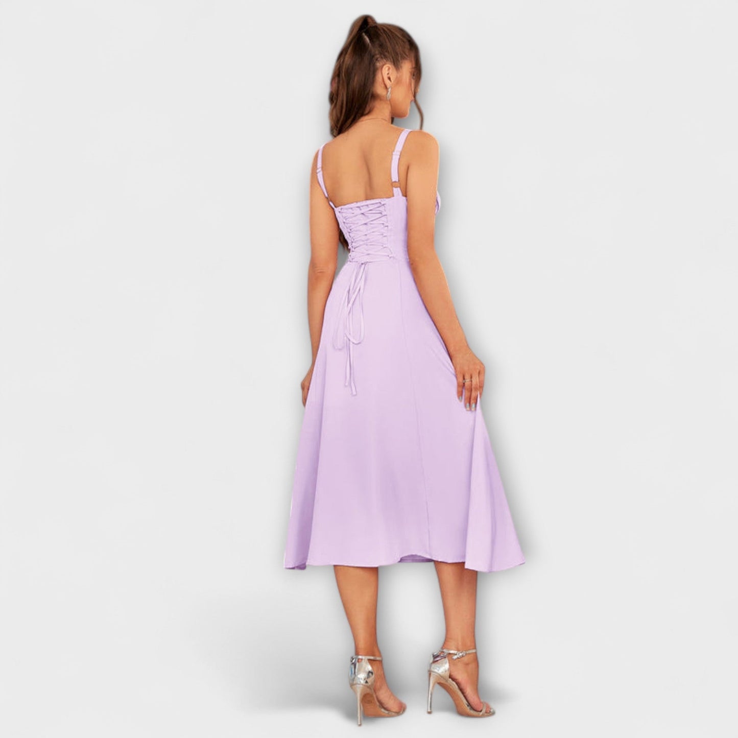 Wilma - Rüschentopkleid mit Schlitzdetail 