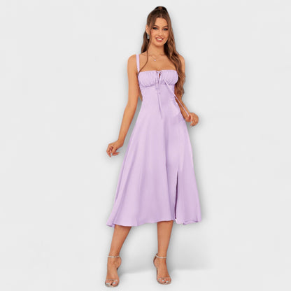 Wilma - Rüschentopkleid mit Schlitzdetail 