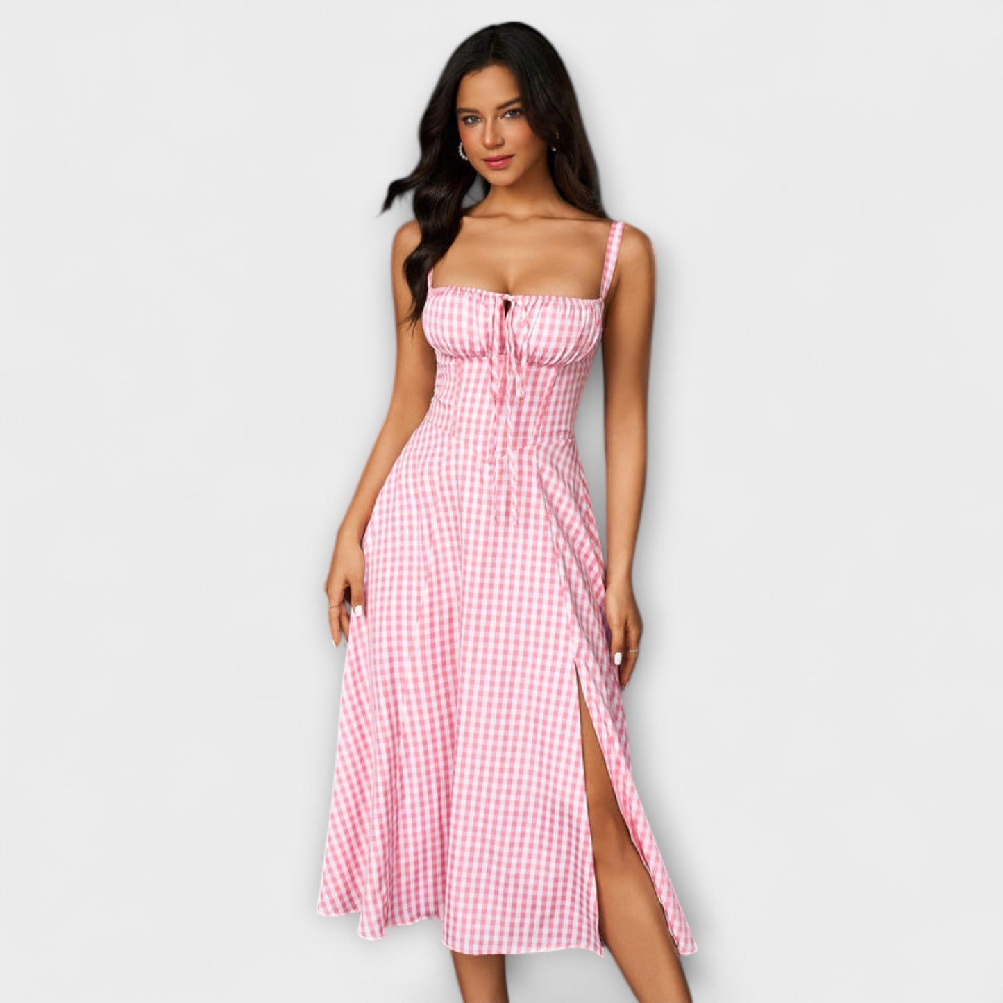 Wilma - Rüschentopkleid mit Schlitzdetail 