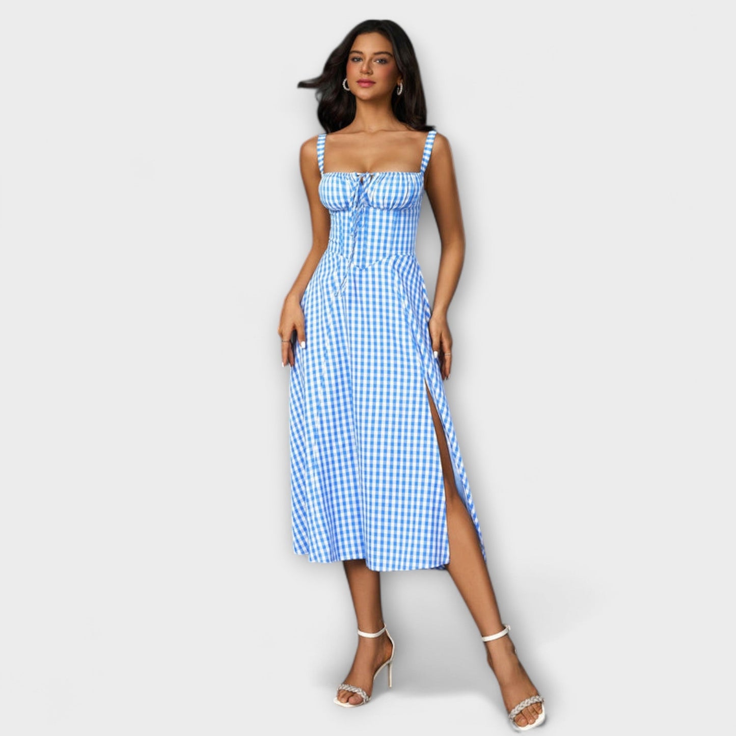 Wilma - Rüschentopkleid mit Schlitzdetail 