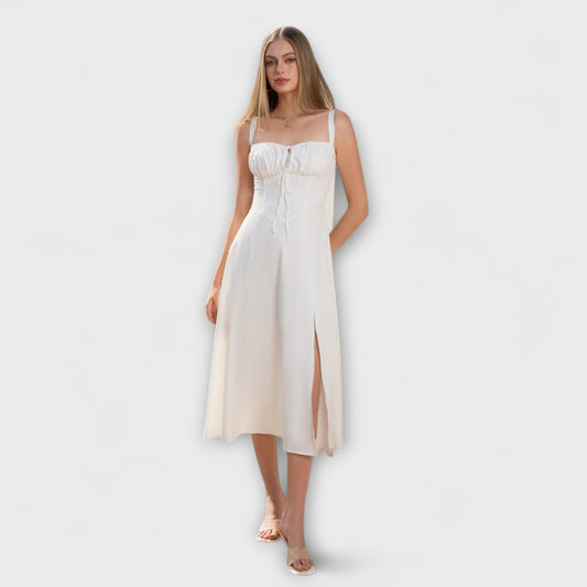 Wilma - Rüschentopkleid mit Schlitzdetail 