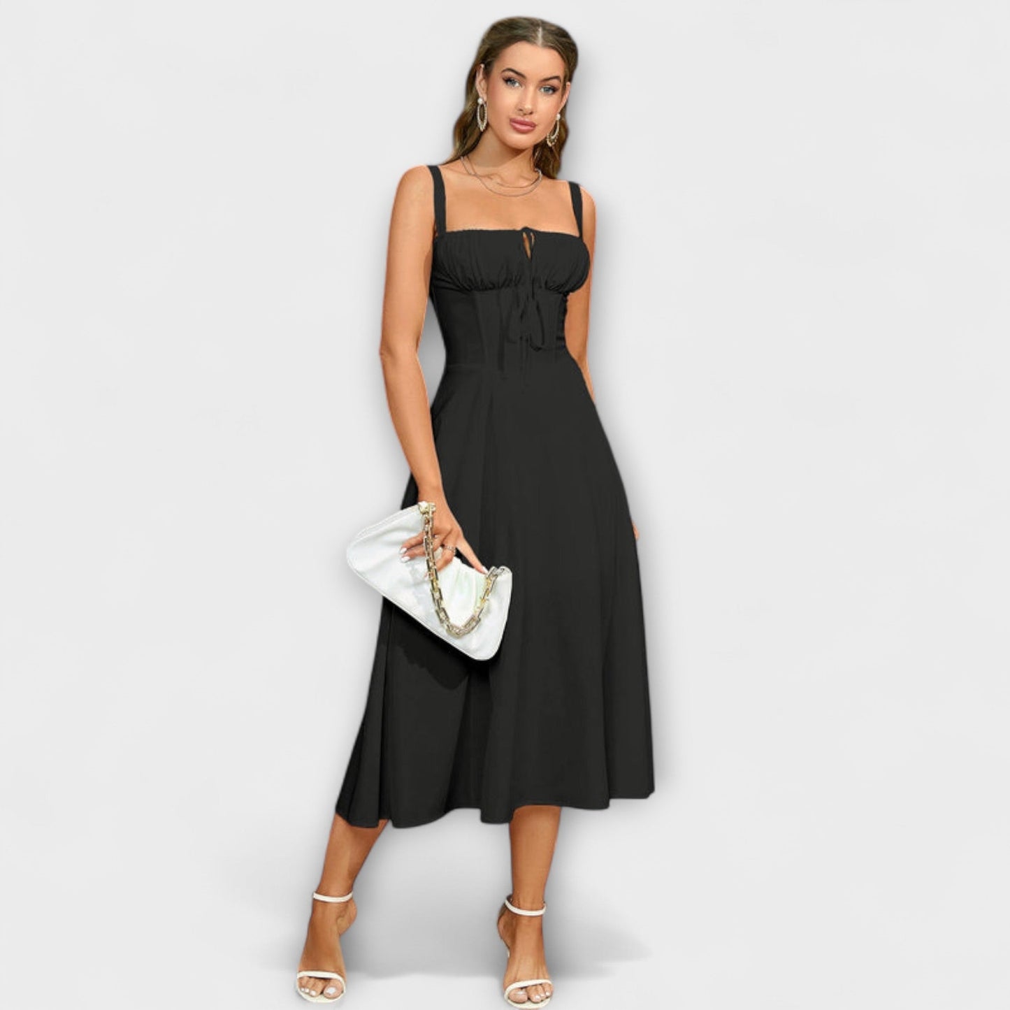 Wilma - Rüschentopkleid mit Schlitzdetail 