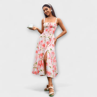 Wilma - Rüschentopkleid mit Schlitzdetail 