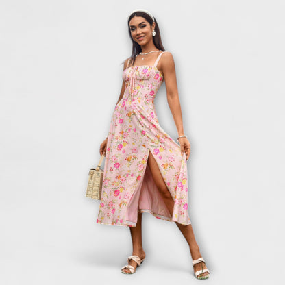 Wilma - Rüschentopkleid mit Schlitzdetail 