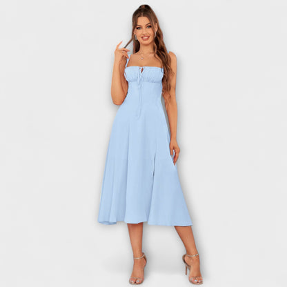 Wilma - Rüschentopkleid mit Schlitzdetail 