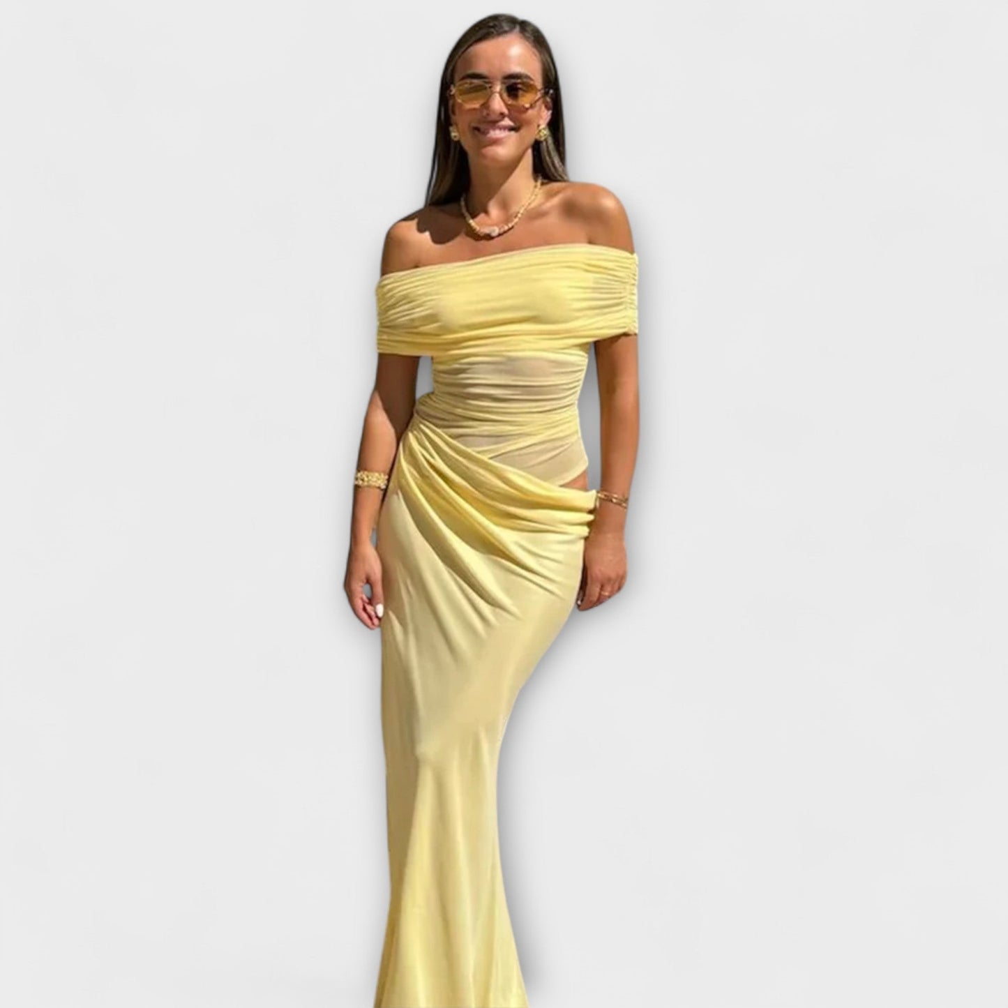 Evelyn - Rüschendes Unregulmäßiges Kleid 
