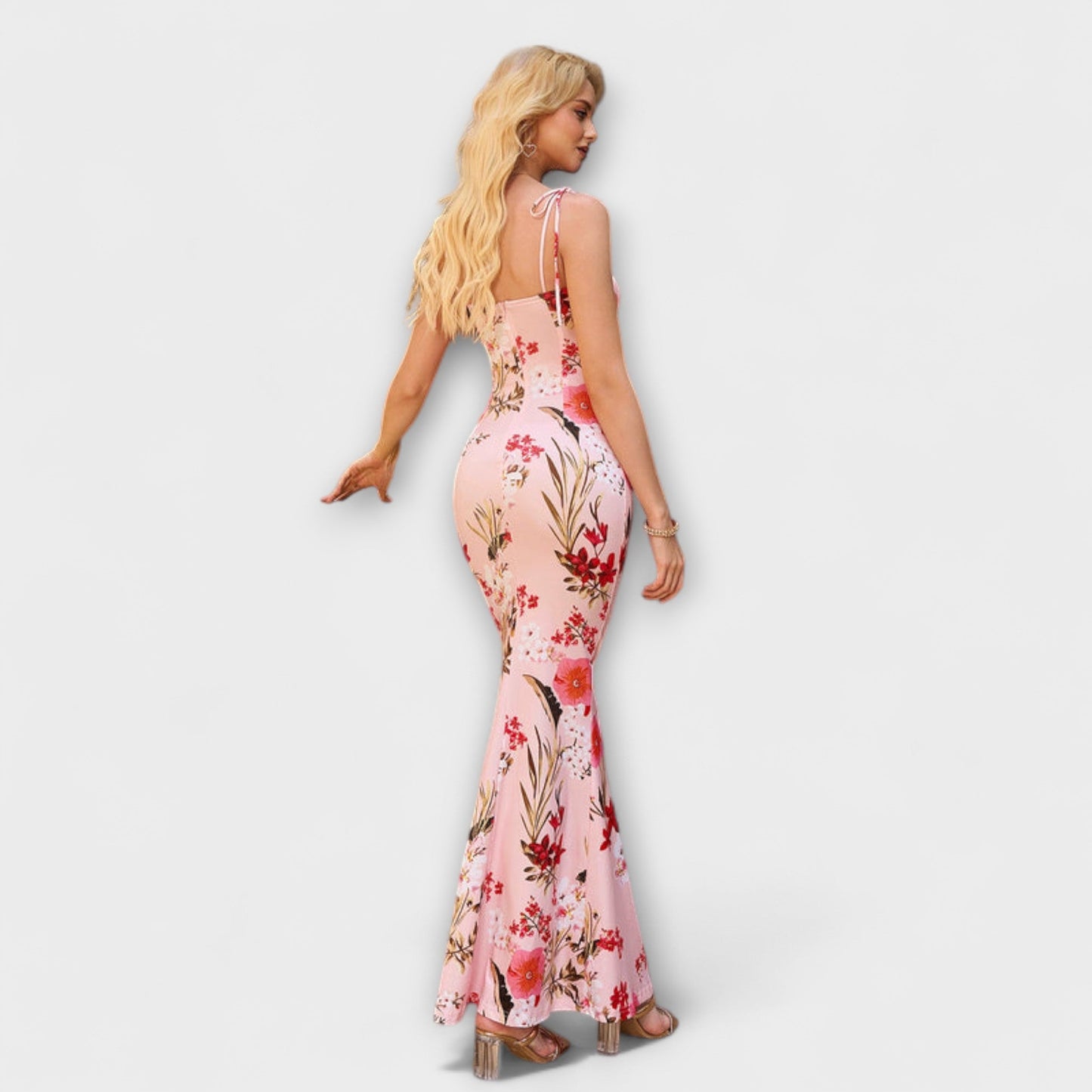 Kathrin – Ballkleid mit Blumenmuster und integrierten Schulterträgern
