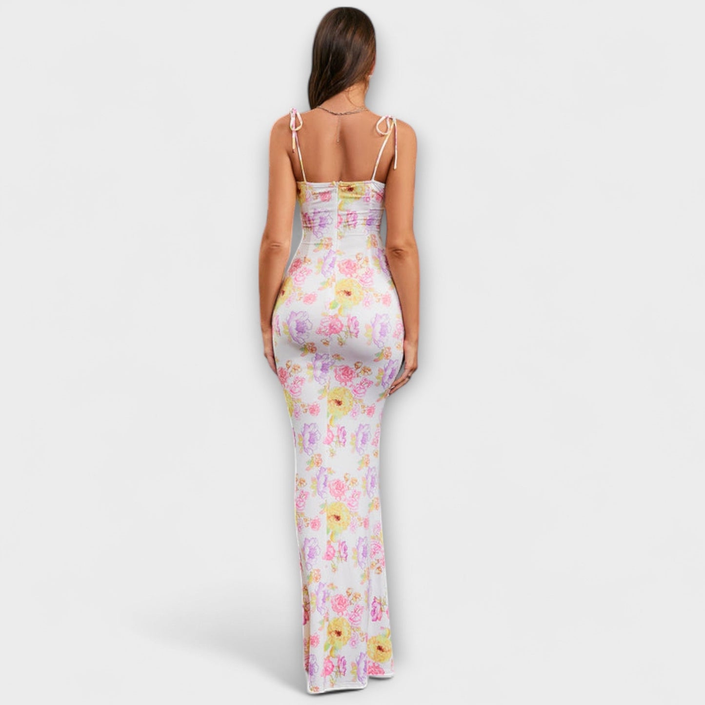 Kathrin – Ballkleid mit Blumenmuster und integrierten Schulterträgern