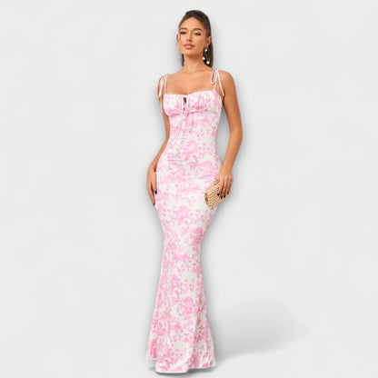 Kathrin – Ballkleid mit Blumenmuster und integrierten Schulterträgern