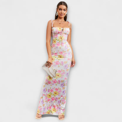 Kathrin – Ballkleid mit Blumenmuster und integrierten Schulterträgern