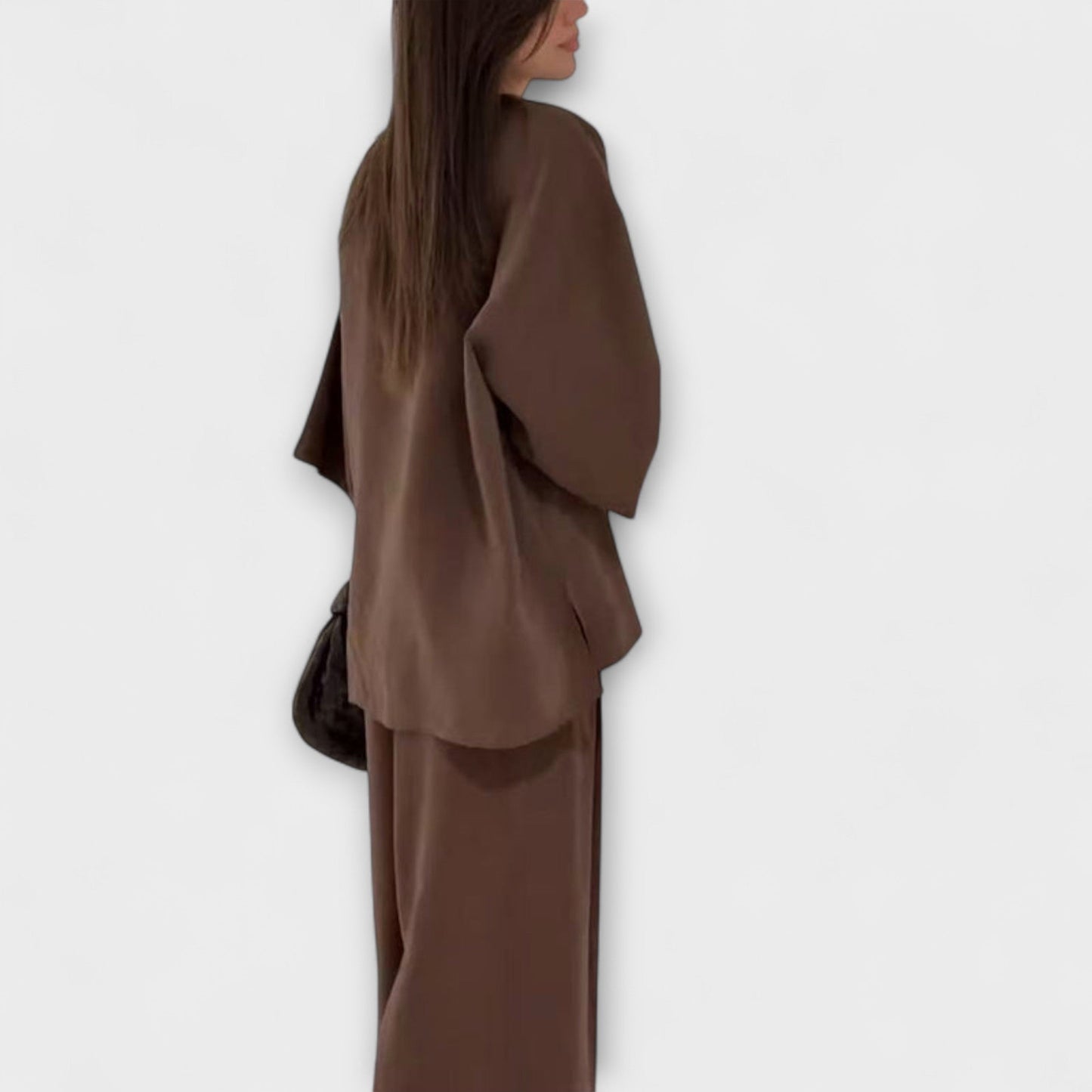 Roswitha – Lässiges V-Ausschnitt-Set mit Hose
